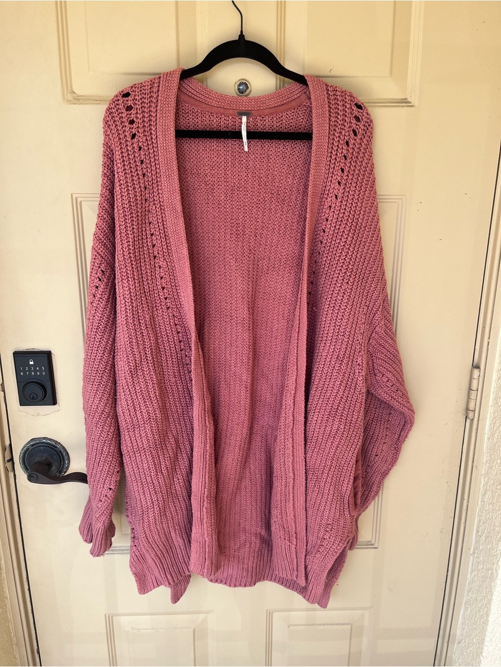 Women’s Free People Nightingale Open-Front Knit Cardi - Rose